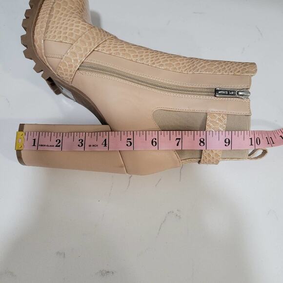 Cape Robbin Garnet Nude Heeled Booties with buckles and Snakeskin look S… - Picture 13 of 14